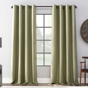 Archaeo - 52"x95" Archaeo Blackout Linen Blend Grommet Top C Green